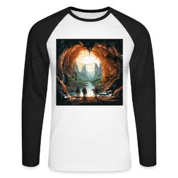 The Cave Explorers - Unisex Long Sleeve Baseball T-Shirt - white/black - Front - Nik (191cm)