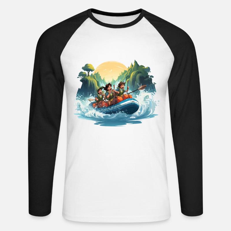 Die Rapids Raiders - Unisex Baseballshirt langarm - Weiß/Schwarz