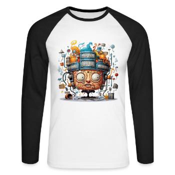 The Musical Mind Map - Unisex Long Sleeve Baseball T-Shirt - white/black - Front - Nik (191cm)