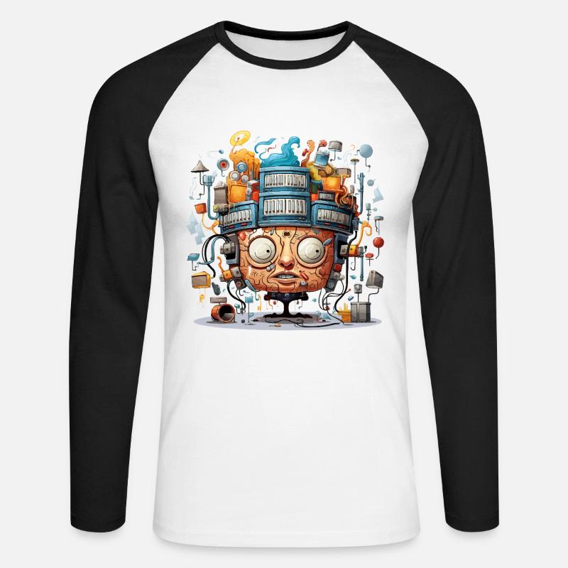 Die musikalische Mindmap - Unisex Baseballshirt langarm - Weiß/Schwarz