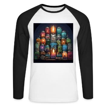 The Geeks Aromas - Unisex Long Sleeve Baseball T-Shirt - white/black - Front - Nik (191cm)