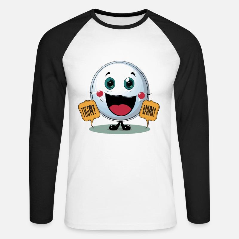 Der Showdown der Jokester - Unisex Baseballshirt langarm - Weiß/Schwarz