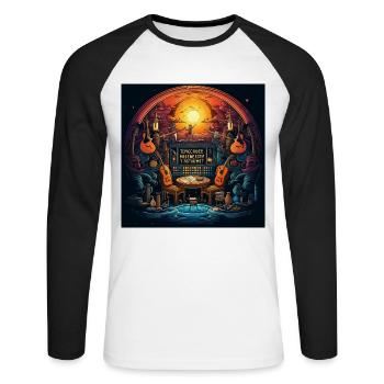 L’instrument Escape - T-shirt baseball manches longues Homme - blanc/noir - Devant - Nik (191cm)