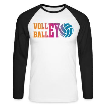 Colorful volleyball - Unisex Long Sleeve Baseball T-Shirt - white/black - Front - Nik (191cm)