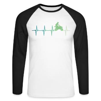 Quad Heartbeat ATV - Unisex Long Sleeve Baseball T-Shirt - white/black - Front - Nik (191cm)