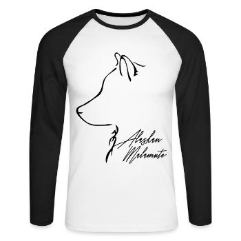Malamute Profil E WILSIGNS - T-shirt baseball manches longues Homme - blanc/noir - Devant - Nik (191cm)