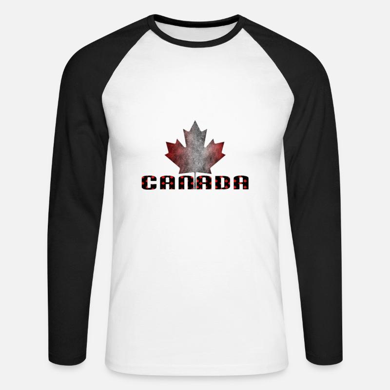 Canada maple leaf - Canada maple leaf - Unisex Long Sleeve Baseball T-Shirt - white/black