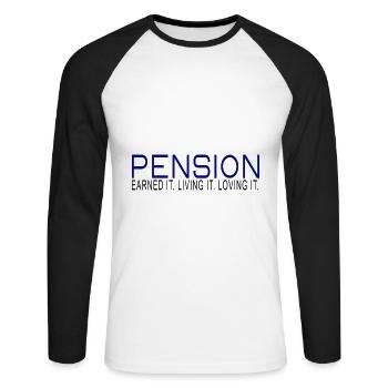 pensioner - Unisex Long Sleeve Baseball T-Shirt - white/black - Front - Nik (191cm)