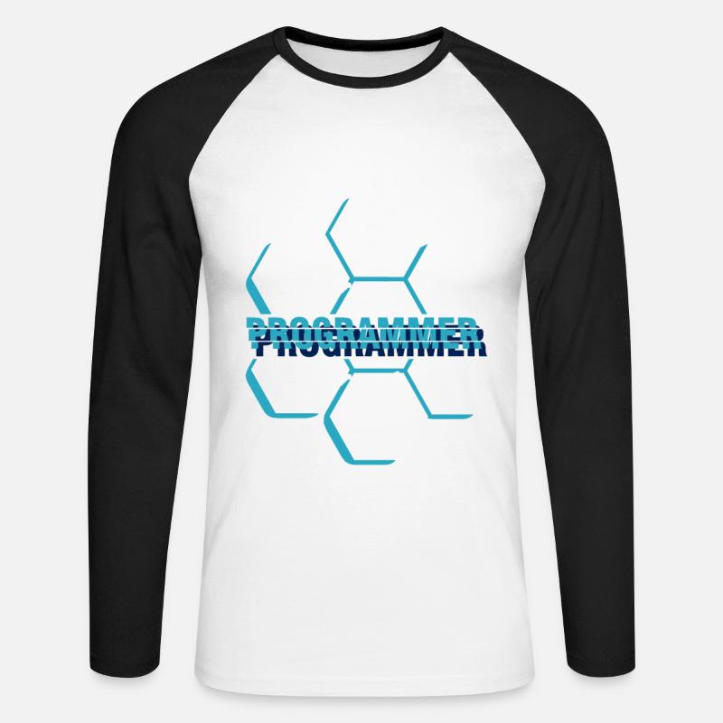 Computer programmer - Programmierer - Unisex Baseballshirt langarm - Weiß/Schwarz