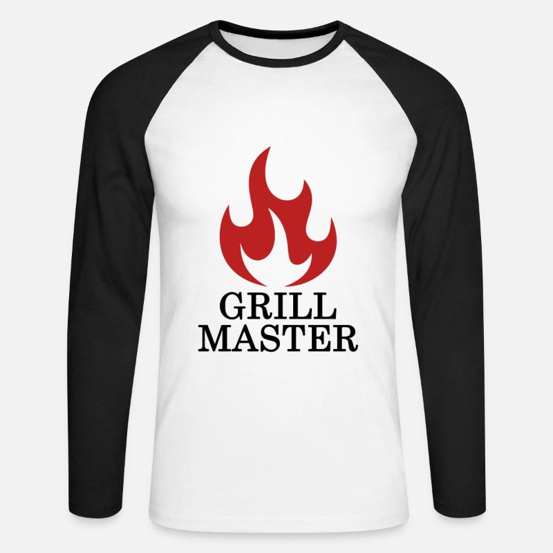 Grill Master - Grill Chef - Unisex Baseballshirt langarm - Weiß/Schwarz