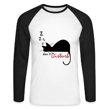 sleep, don't disturb - sleep, don't disturb - Unisex Long Sleeve Baseball T-Shirt - white/black - Front - Nik (191cm)