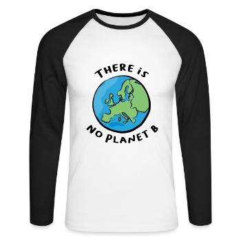 There is no Planet b - T-shirt baseball manches longues Homme - blanc/noir - Devant - Nik (191cm)