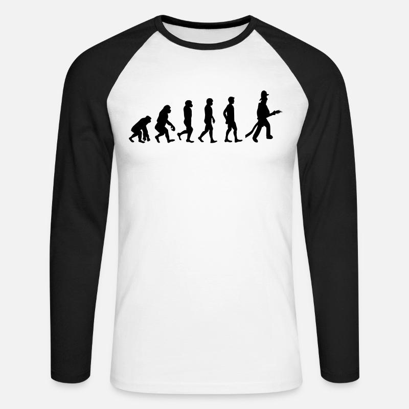 Fire evolution - Unisex Long Sleeve Baseball T-Shirt - white/black