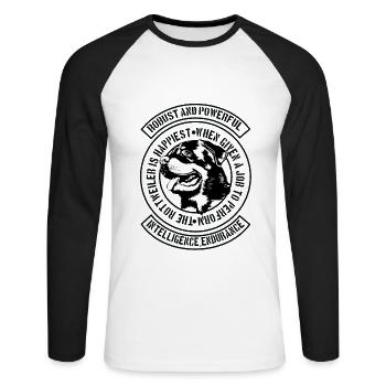 rottweiler - Unisex Long Sleeve Baseball T-Shirt - white/black - Front - Nik (191cm)