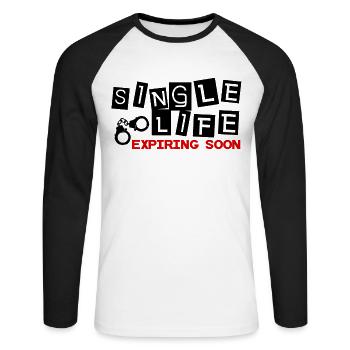 Équipe marié, équipe marié, bachelor party - T-shirt baseball manches longues Homme - blanc/noir - Devant - Nik (191cm)