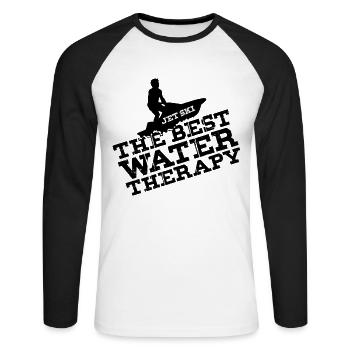 Jet Ski - Jet Ski. The Best Water Therapy - Unisex Baseballshirt langarm - Weiß/Schwarz - Vorne - Nik (191cm)