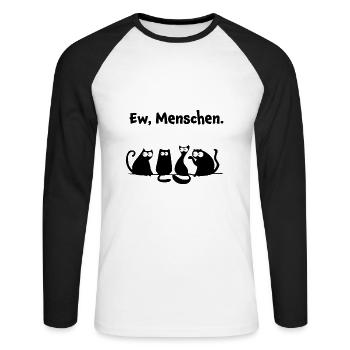 Cat lady cat mother cat - Unisex Long Sleeve Baseball T-Shirt - white/black - Front - Nik (191cm)