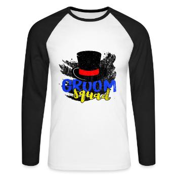 ÉQUIPE DE MARIAGE - T-shirt baseball manches longues Homme - blanc/noir - Devant - Nik (191cm)
