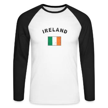 L’Irlande drapeau de l’Irlande - T-shirt baseball manches longues Homme - blanc/noir - Devant - Nik (191cm)