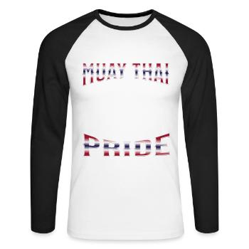 Muay Thai Boxing Muay Thai - Unisex Long Sleeve Baseball T-Shirt - white/black - Front - Nik (191cm)