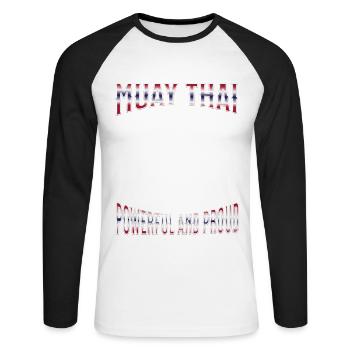 Muay Thai Boxing Muay Thai - Unisex Baseballshirt langarm - Weiß/Schwarz - Vorne - Nik (191cm)