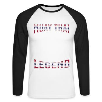 Muay Thai Boxing Muay Thai - Unisex Baseballshirt langarm - Weiß/Schwarz - Vorne - Nik (191cm)