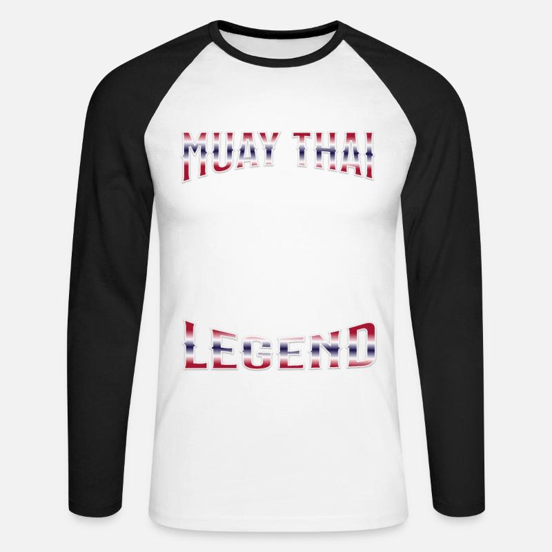 Muay Thai Boxing Muay Thai - Unisex Baseballshirt langarm - Weiß/Schwarz