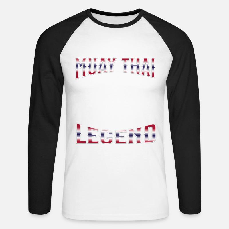Muay Thai Boxing Muay Thai - Unisex Baseballshirt langarm - Weiß/Schwarz