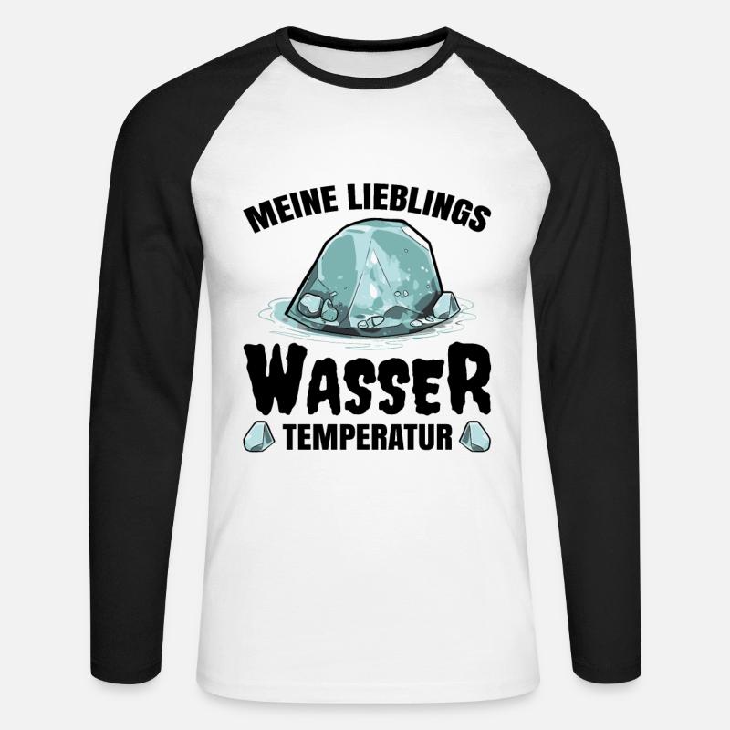 Eisbaden im Eiswasser - Unisex Baseballshirt langarm - Weiß/Schwarz