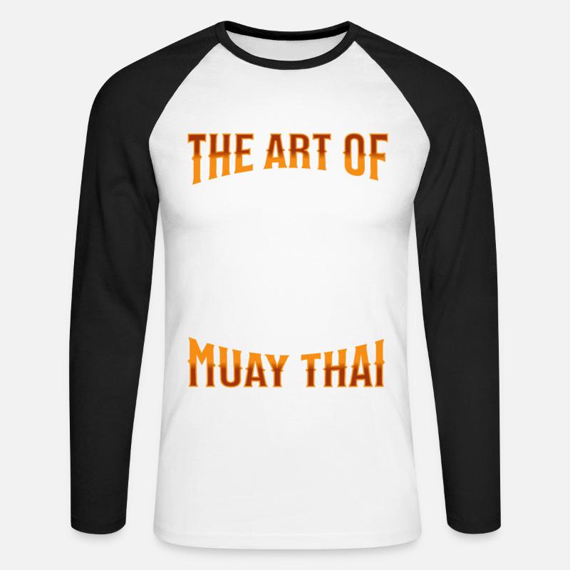 Muay Thai Boxing Muay Thai - Unisex Baseballshirt langarm - Weiß/Schwarz