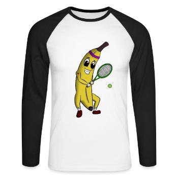 ANIMALS FROM FRUIT TENNIS SOUTH FRUIT CHILDREN'S GARDEN - Unisex Long Sleeve Baseball T-Shirt - white/black - Front - Nik (191cm)