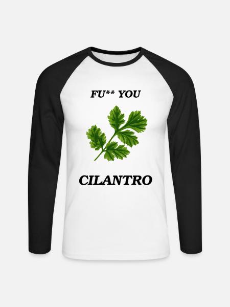 Fu** you Cilantro - Unisex Baseballshirt langarm - Weiß/Schwarz
