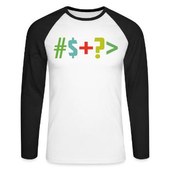 Caractère spécial - T-shirt baseball manches longues Homme - blanc/noir - Devant - Nik (191cm)