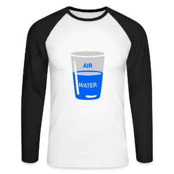 Technisch gesehen ist das Glas immer voll lustige Wissenschaft - Unisex Baseballshirt langarm - Weiß/Schwarz - Vorne - Nik (191cm)