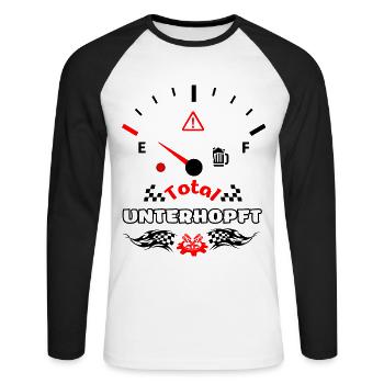 Total Unterhopft Bier Tank Display Tacho - Unisex Baseballshirt langarm - Weiß/Schwarz - Vorne - Nik (191cm)