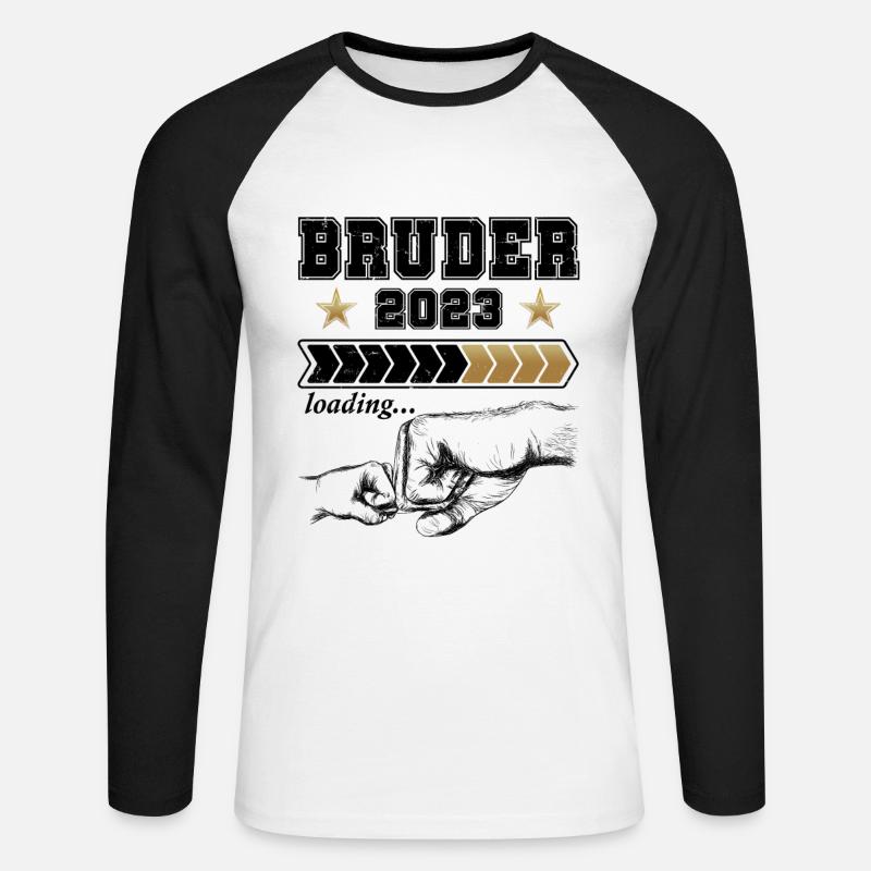 Bruder 2023 Loading - Unisex Baseballshirt langarm - Weiß/Schwarz