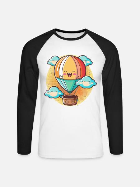 Sunrise Soaring - Unisex Long Sleeve Baseball T-Shirt - white/black