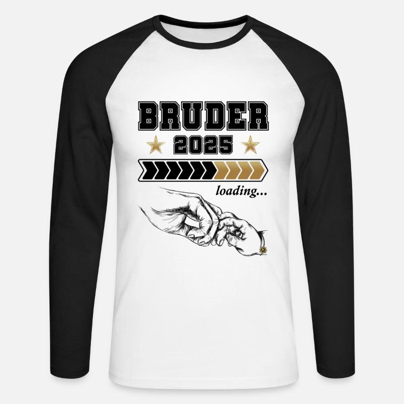 Bruder 2025 Loading - Unisex Baseballshirt langarm - Weiß/Schwarz