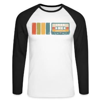 Cadeau d’anniversaire original 1966 Vintage 1966 - T-shirt baseball manches longues Homme - blanc/noir - Devant - Nik (191cm)