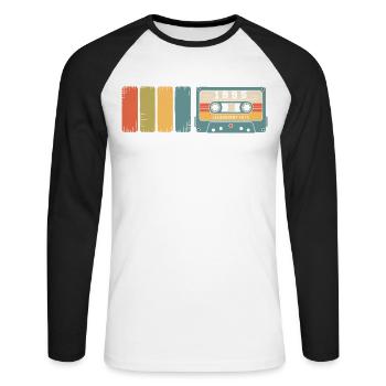 1995 Vintage Original 1995 Geburtstagsgeschenk - Unisex Baseballshirt langarm - Weiß/Schwarz - Vorne - Nik (191cm)