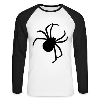 Black Widow Twocolor - Unisex Baseballshirt langarm - Weiß/Schwarz - Vorne - Nik (191cm)