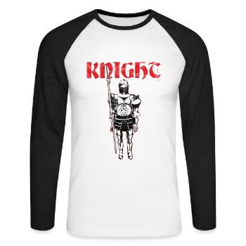 Middle Age festival medium term market gift - Unisex Long Sleeve Baseball T-Shirt - white/black - Front - Nik (191cm)