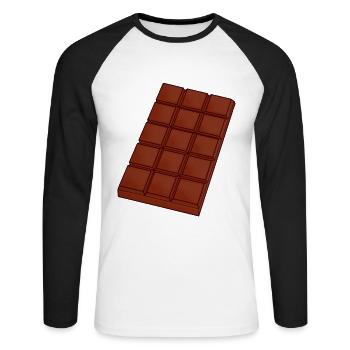 Bar of chocolate milk lovers sugar gift - Unisex Long Sleeve Baseball T-Shirt - white/black - Front - Nik (191cm)