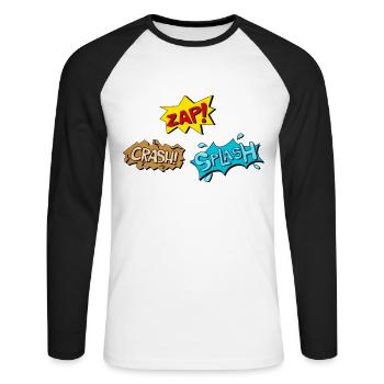 Super hero hero cartoon cartoon costume gift - Unisex Long Sleeve Baseball T-Shirt - white/black - Front - Nik (191cm)