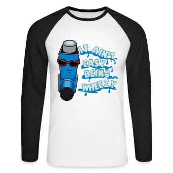 Asthma Inhaler Inhaling Medicine Asthma Attack - Unisex Long Sleeve Baseball T-Shirt - white/black - Front - Nik (191cm)