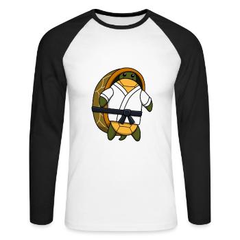 MMA Arts Martiaux Mixtes Combat Arts Combat Cadeau - T-shirt baseball manches longues Homme - blanc/noir - Devant - Nik (191cm)