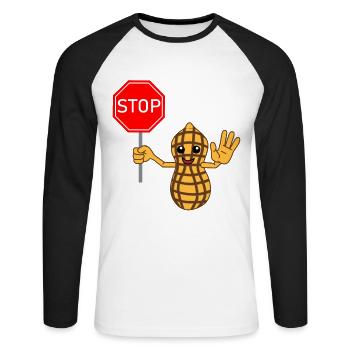 Allergie Allergiker Nuss Nüsse Allergisch Geschenk - Unisex Baseballshirt langarm - Weiß/Schwarz - Vorne - Nik (191cm)