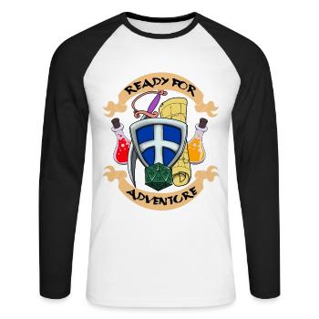 Jeu de société RPG Rpg Game Board Board Gift - T-shirt baseball manches longues Homme - blanc/noir - Devant - Nik (191cm)