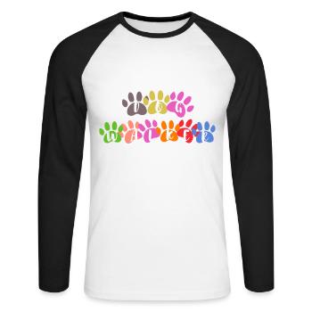 Dog dog walk dog mom dog owner - Unisex Long Sleeve Baseball T-Shirt - white/black - Front - Nik (191cm)