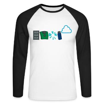 Programmierer Code Informatik Software Entwickler - Unisex Baseballshirt langarm - Weiß/Schwarz - Vorne - Nik (191cm)